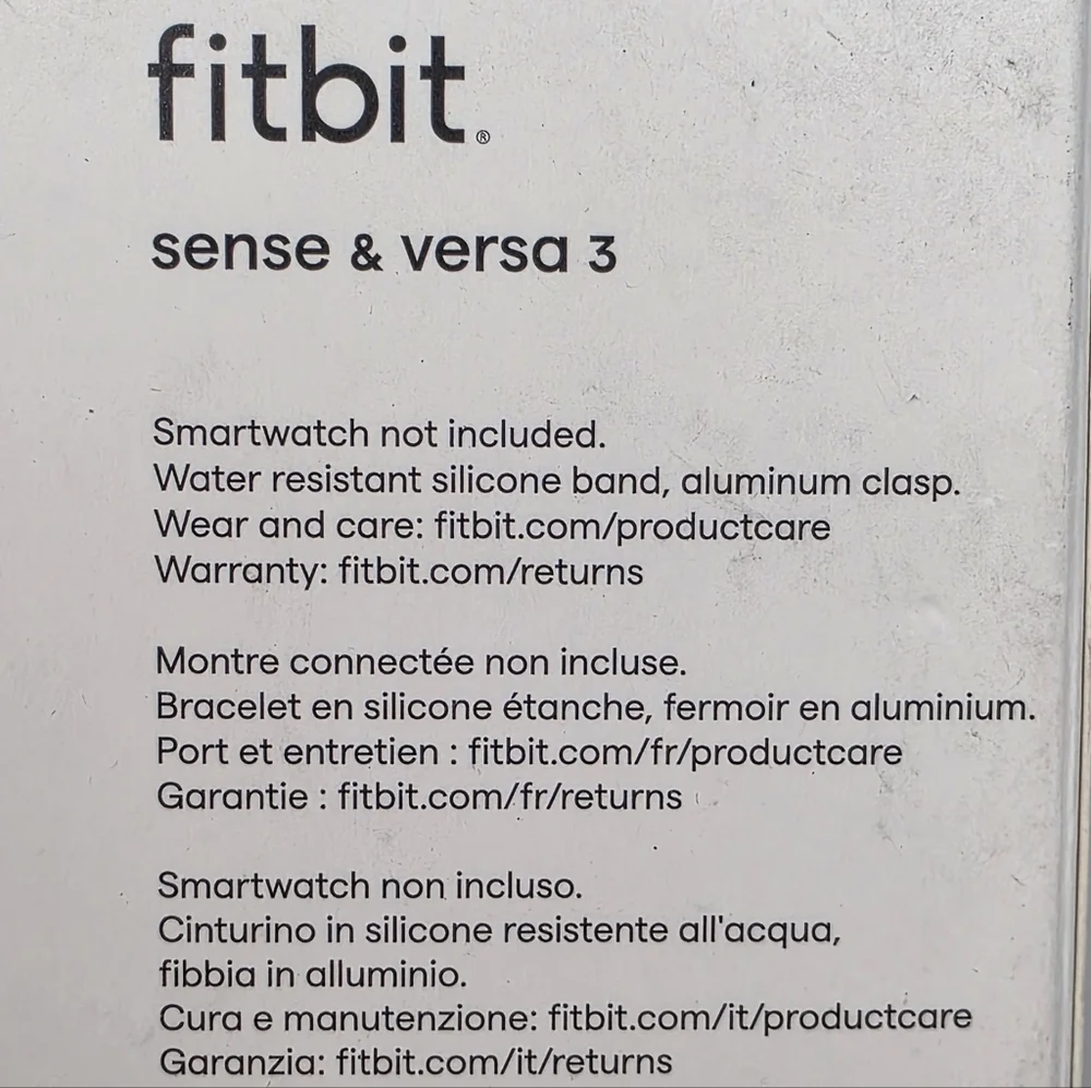 Fitbit Sense / Versa 3 Fitness Tracker Replacement Black Watch Band Size Small